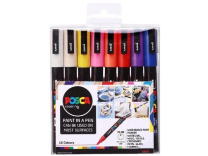 Sada akrylových fixů Uni Posca 0,9-1 (Barva ,3mm 16ks)