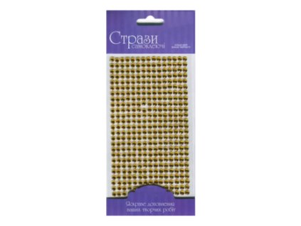 Samolepicí třpytivé kamínky 5mm 375ks (Barva Gold)