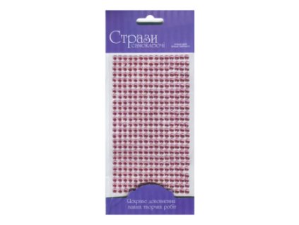 Samolepicí třpytivé kamínky 5mm 375ks (Barva Pink)