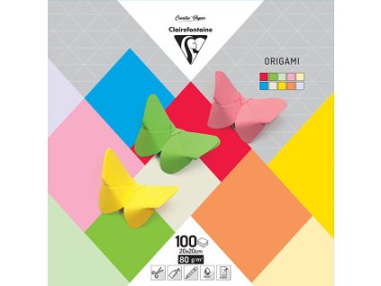 Papíry na origami Clairefontaine 20x20cm, 100ks (Barva Mix)
