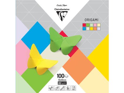 Papíry na origami Clairefontaine 12x12cm, 100ks (Barva Mix)