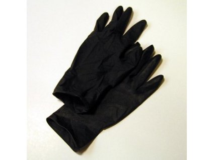 Rukavice latexové černé - (Barva vel. M)