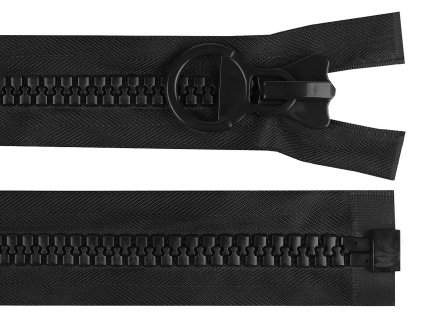 Kostěný zip extra velký No 20 délka 50 cm, 55 cm (Balení 1 ks, Varianta 1 (50 cm) černá)