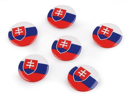 Brož / placka vlajka Slovenská republika Ø3,5 cm (Balení 6 ks, Varianta viz foto)
