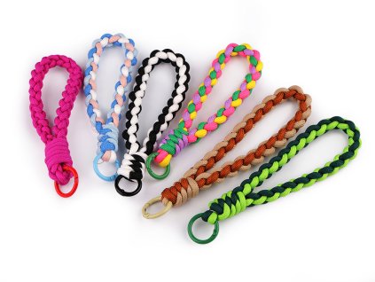 Splétaný přívěsek / klíčenka s karabinou (Balení 1 ks, Varianta 1 pink)