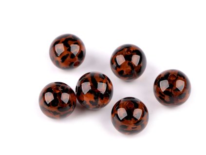 Plastové korálky leopardí vzor Ø16 mm (Balení 6 ks, Varianta 1 fialová tmavá)