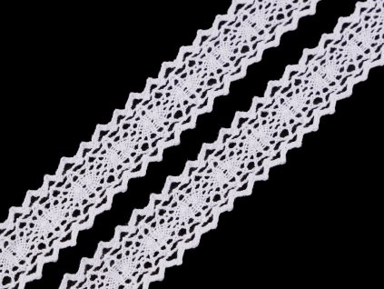 Krajka / vsadka paličkovaná šíře 23 mm (Balení 18 m, Varianta 1 bílá)