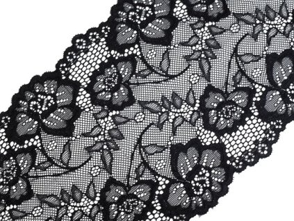 Elastická krajka / vsadka / běhoun šíře 18,5 cm (Balení 1 m, Varianta 2 černá)