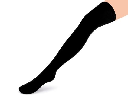 Dámské bavlněné nadkolenky hladké (Balení 1 pár, Varianta černá)