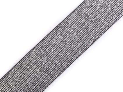 Pruženka s lurexem šíře 40 mm (Balení 1 m, Varianta 1 bílá stříbrná)