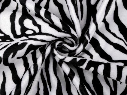 Imitace zvířecí kůže / kožešina zebra (Balení 1 m, Varianta bílá černá)