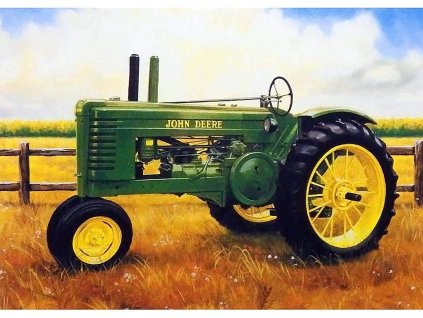 32349 diamantovy obrazek traktor john deere 30 x 40 cm