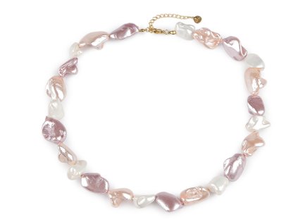 Perlový náhrdelník z úlomků mušlí (Balení 1 ks, Varianta 1 pudrová)