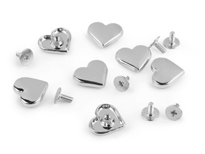 Sedlářský nýt šroubovací srdce 15x14 mm (Balení 7 pár, Varianta nikl)