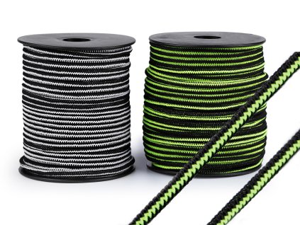 Kulatá pruženka Ø2,5 mm připomínající zip (Balení 25 m, Varianta 1 zelená neon černá)