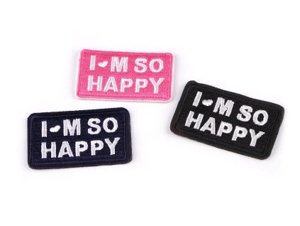 Nažehlovačka I´m so happy (Balení 10 ks, Varianta 1 pink)