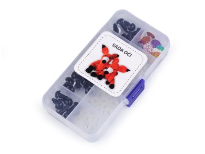 Sada očí s pojistkou s glitry Ø10; 12 mm (Balení 1 sada, Varianta 1 (10 mm) mix barev)