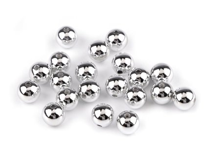Plastové korálky k vánočnímu tvoření Ø12 mm (Balení 20 ks, Varianta 1 stříbrná)