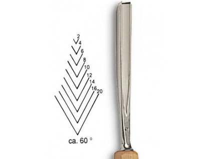 Dláto Stubai tvaru V 60° 5541 (Barva šířka 2mm)