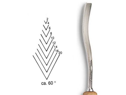 Dláto Stubai tvaru V 60° 5542 (Barva šířka 2mm)