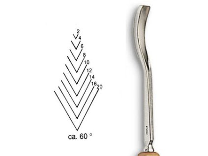 Dláto Stubai tvaru V 60° 5544 (Barva šířka 2mm)