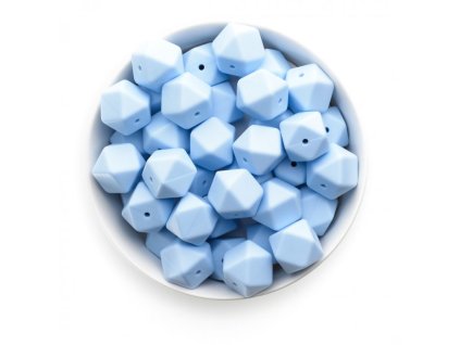 Silikonové korálky hexa 17mm (1ks) - baby blue
