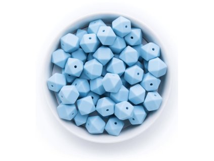 Silikonové korálky hexa 14mm (1ks) - baby blue