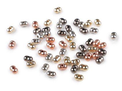 Plastové korálky peanut metalic mix 5x8 mm (Balení 10 g, Varianta mix)