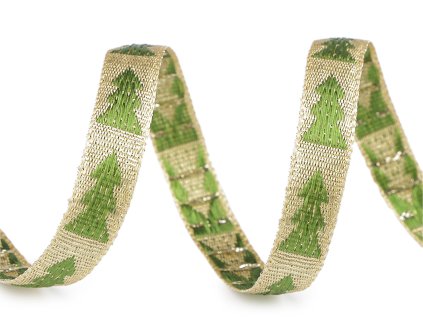 Vánoční stuha metalická šíře 10 mm (Balení 20 m, Varianta 103 červená zelená)