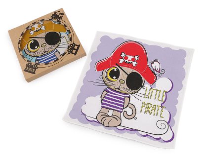 Dětský obrázkový kapesník v přírodní krabičce (Balení 1 krab., Varianta 1 mix barev žirafa)