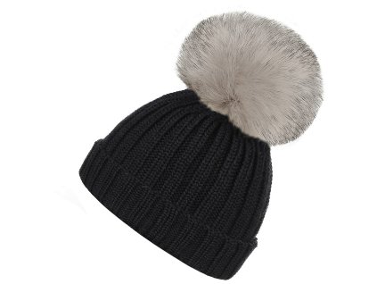 Dívčí zimní čepice s bambulí (Balení 1 ks, Varianta 5 černá)