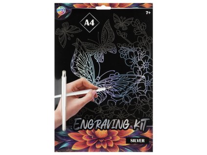 33516 skrabaci obrazek stribrny a4 motyl