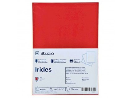 Barevný papír A4 80g Irides (Barva červený 10 listů)