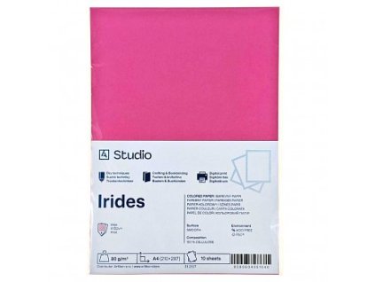 Barevný papír A4 80g Irides (Barva růžový 10 listů)