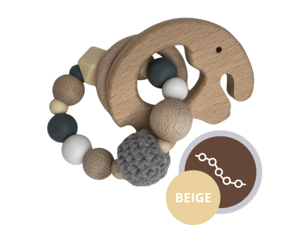 Kousátko dřevěné tvarované • Beige