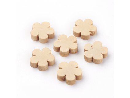 Dřevěné korálky KYTIČKA 20mm (10ks)