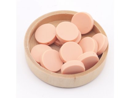 Silikonové korálky placka 20mm (1ks)-peachy