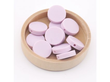 Silikonové korálky placka 20mm (1ks)-candy purple