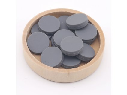 Silikonové korálky placka 20mm (1ks) - gray