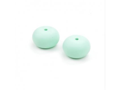 Silikonové korálky LENTILKY 25mm (1ks) - mint