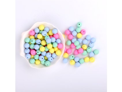 Silikonové korálky 9mm (10ks) - candy mix