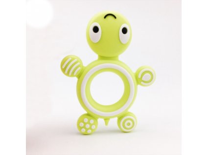 Kousátko silikonové ŽELVA (1ks) - lemon green