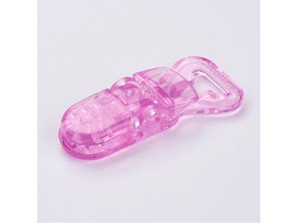 Klip na dudlík 20mm (2ks) - průsvitná růžová sv.