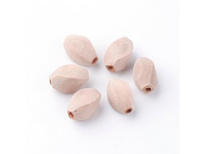 Dřevěné korálky twist 21x13mm (4ks)