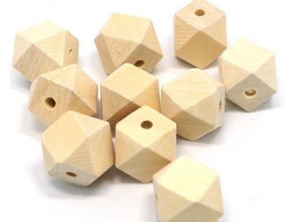 Dřevěné korálky hexa 20mm (4ks)