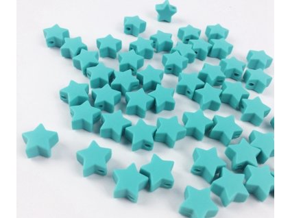 Silikonové hvězdičky 12mm (2ks) - turquoise