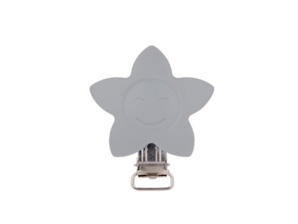 Klip silikonový HVĚZDA 4cm (1ks) - light grey