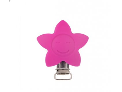 Klip silikonový HVĚZDA 4cm (1ks) - rose