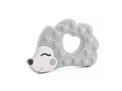 Kousátko silikonové JEŽEK 8cm (1ks) - gray