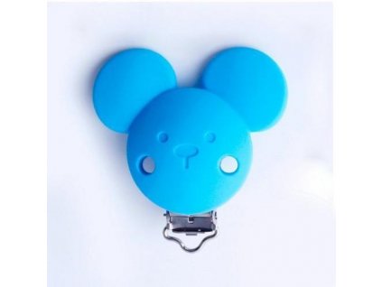Klip na dudlík silikonový MICKEY (1ks) - blue